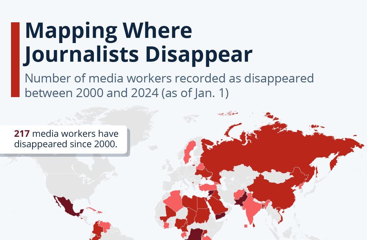 Mapping Where Journalists Disappear – Statista