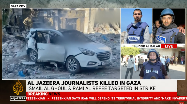 Two Al Jazeera Journalists Killed in Deadly Israeli Airstrike in Gaza