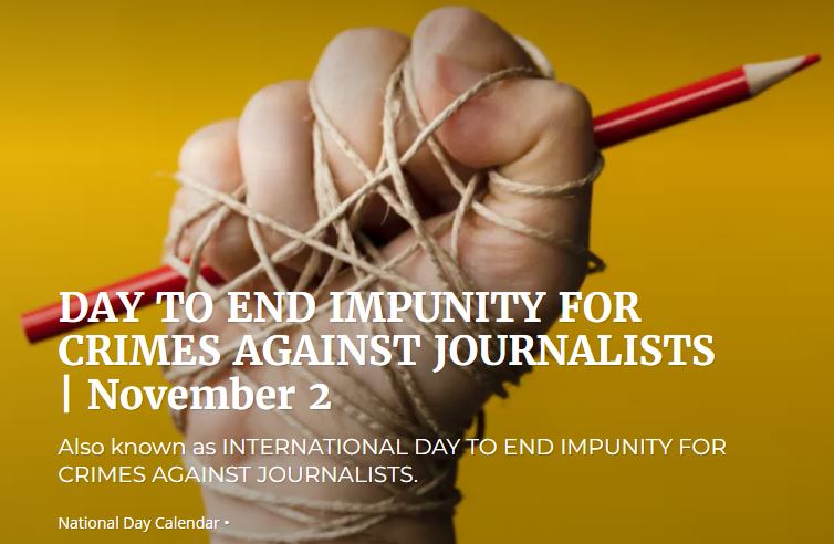 image caption DAY TO END IMPUNITY FOR CRIMES AGAINST JOURNALISTS | November 2