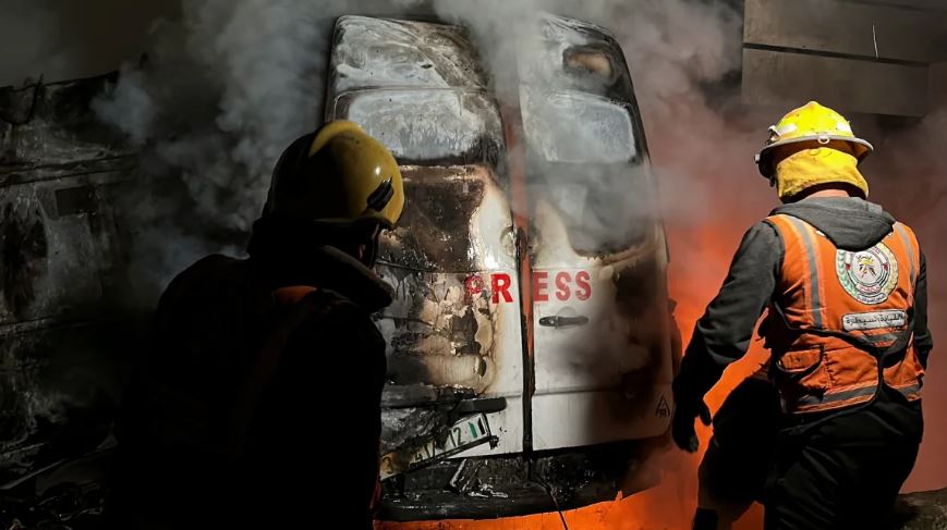 Five Palestinian Journalists Killed in Israeli Airstrike Near Gaza Hospital