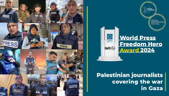Palestinian Journalists in Gaza Honored with UNESCO and IPI Press Freedom Awards Amid Ongoing Conflict