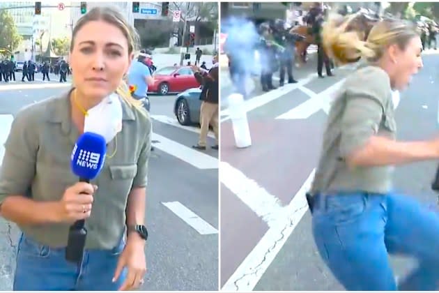 Australian Reporter Shot with Rubber Bullet While Covering LA Protests