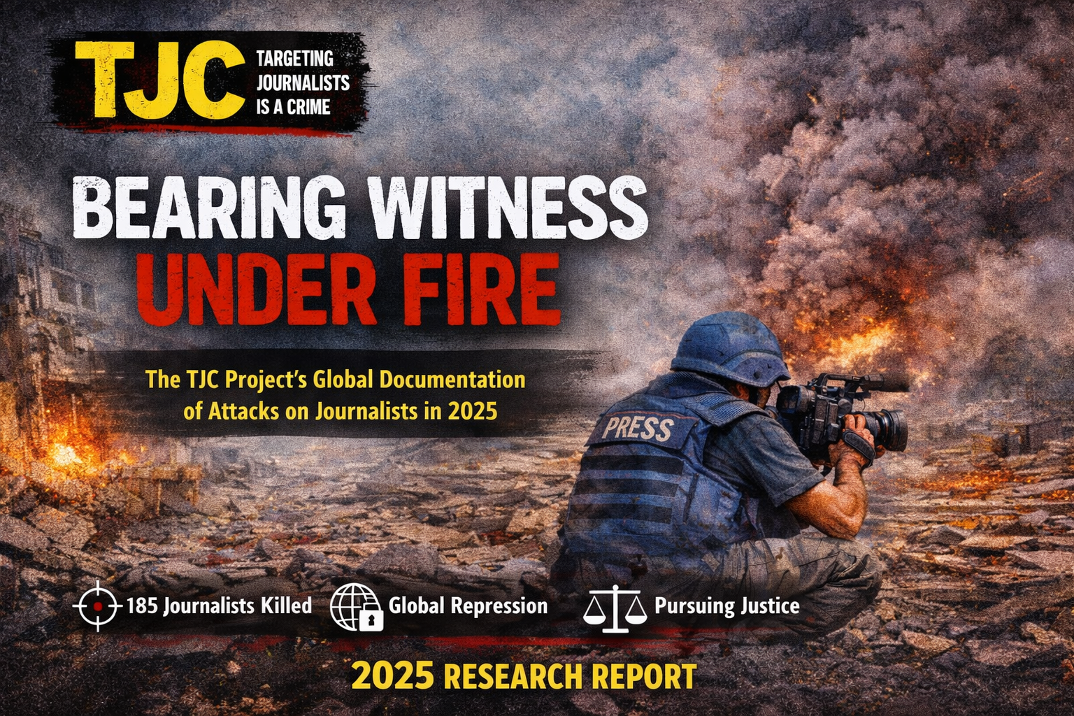 Bearing Witness Under Fire: The TJC Project’s Global Documentation of Attacks on Journalists in 2025